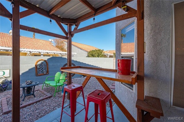 view of patio with a fenced backyard