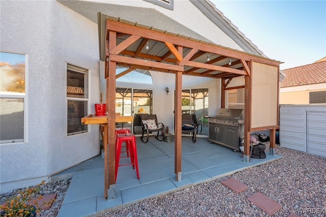 view of patio with grilling area