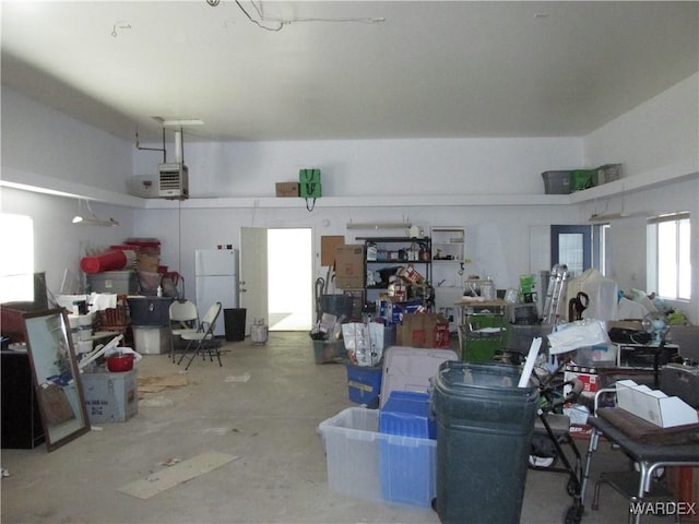 garage featuring freestanding refrigerator