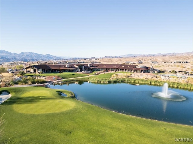 aerial view with a residential view and a water and mountain view