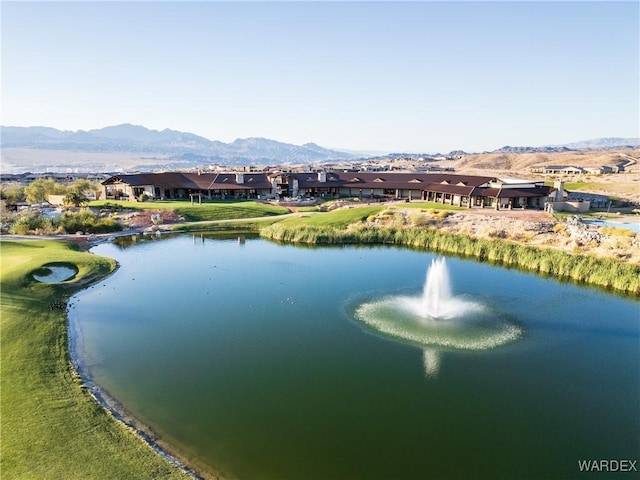 water view with a mountain view and a residential view