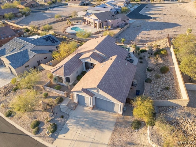 bird's eye view with a residential view