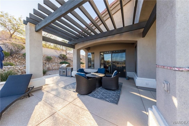 view of patio with a pergola