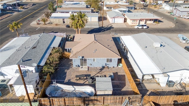 bird's eye view with a residential view