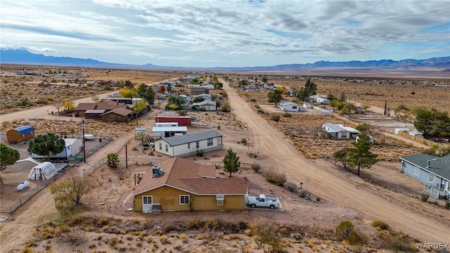 aerial view with view of desert and a mountain view