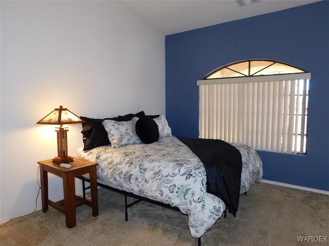 bedroom with carpet and visible vents