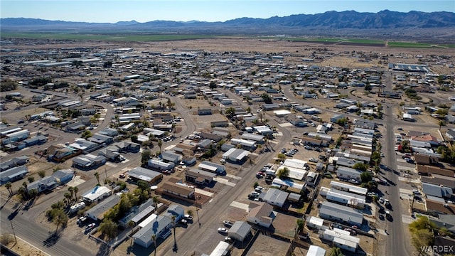 aerial view featuring a residential view and a mountain view