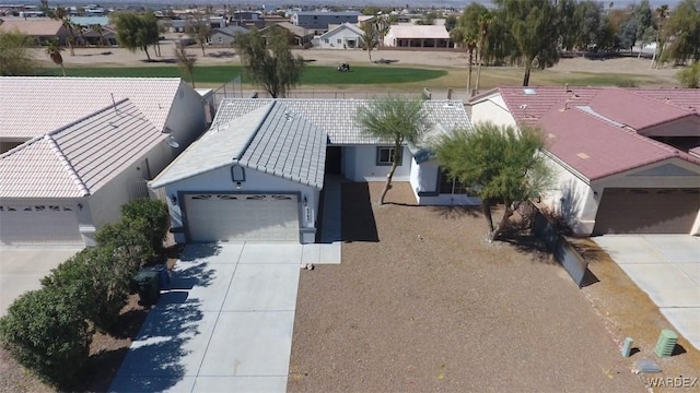 aerial view with a residential view