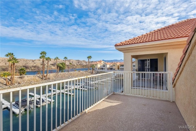 balcony with a water view