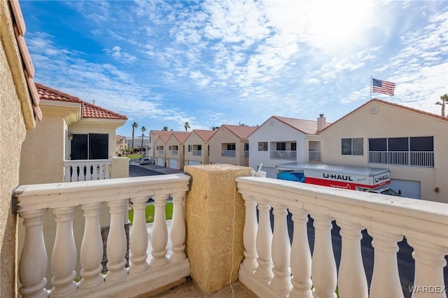 balcony with a residential view