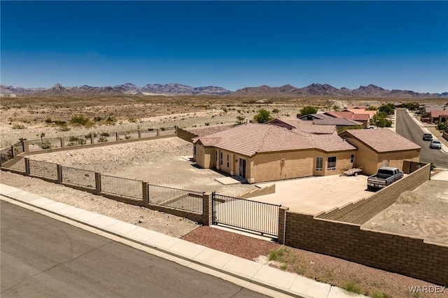 exterior space featuring a mountain view