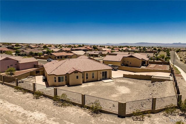 aerial view with a residential view and a mountain view