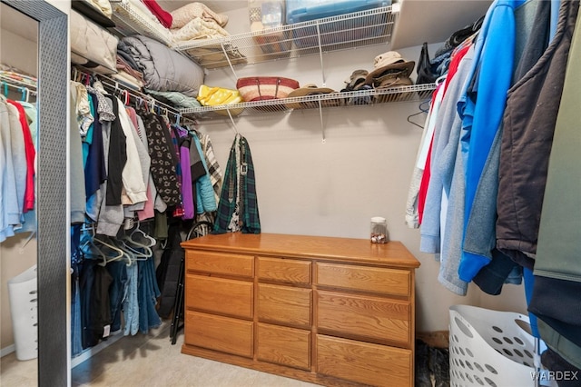 view of walk in closet