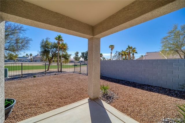 view of patio with a fenced backyard