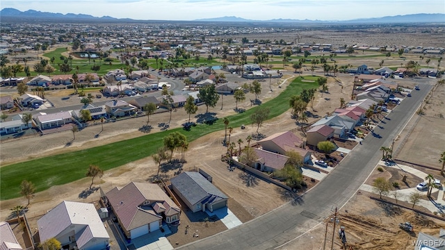 bird's eye view featuring a residential view and a mountain view