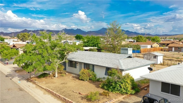 aerial view with a residential view and a mountain view