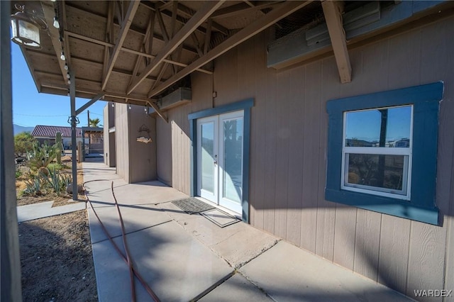 view of patio featuring french doors