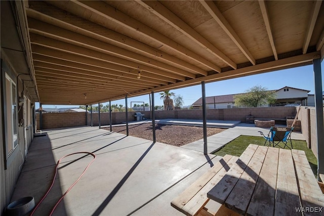 view of patio with a fenced backyard