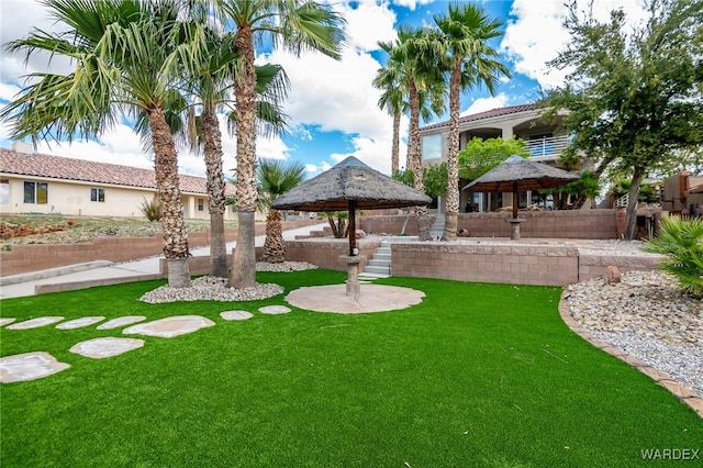 view of yard featuring a gazebo