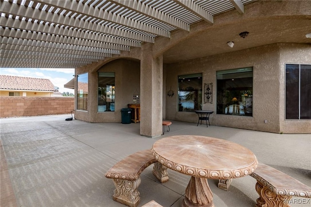 view of patio with a pergola