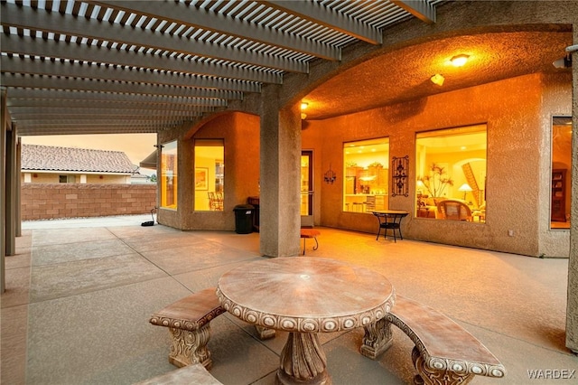 view of patio with a pergola