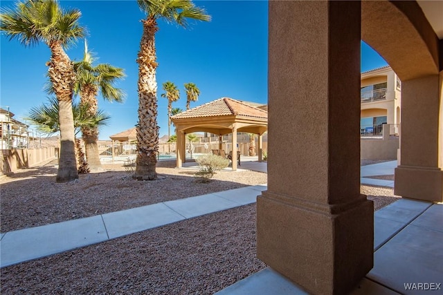 view of patio / terrace with a gazebo