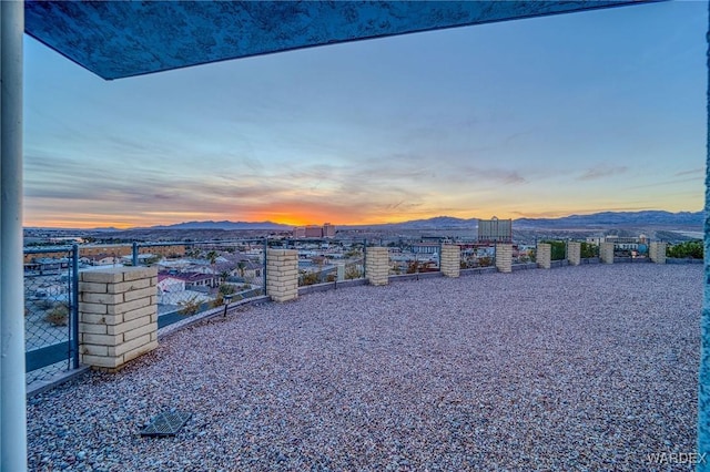 exterior space with a mountain view