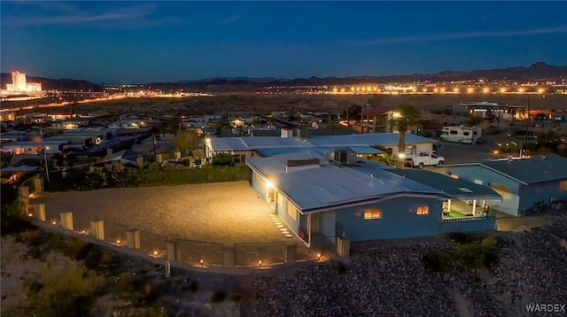 view of aerial view at twilight