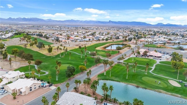 1878 E Fairway Bnd, Fort Mohave, AZ 86426 - aerial overview of property's location featuring nearby suburban area, a golf club, and a water and mountain view