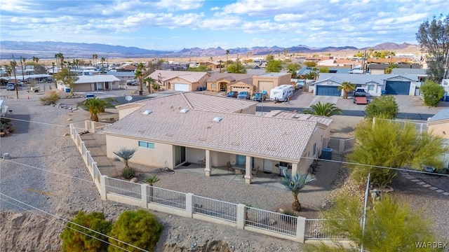 aerial view with a residential view and a mountain view