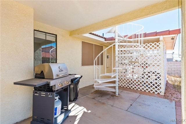 view of patio with area for grilling