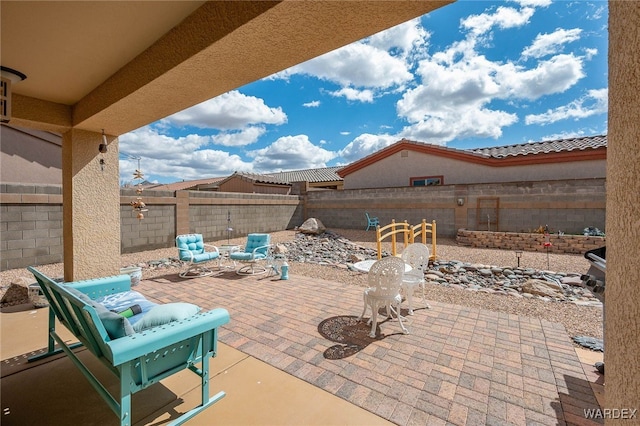 view of patio / terrace with a fenced backyard