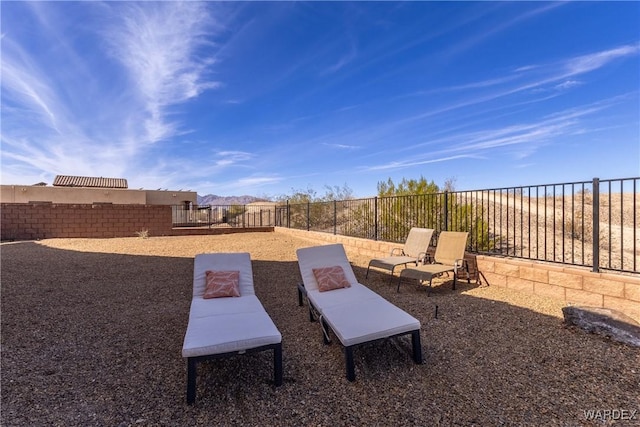 view of yard featuring a fenced backyard