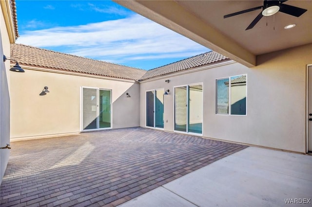 view of patio / terrace with ceiling fan