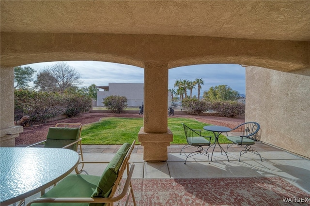 view of patio with outdoor dining space