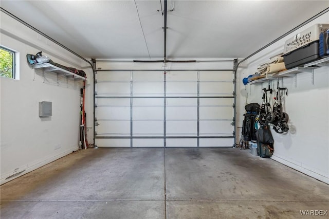 garage with baseboards