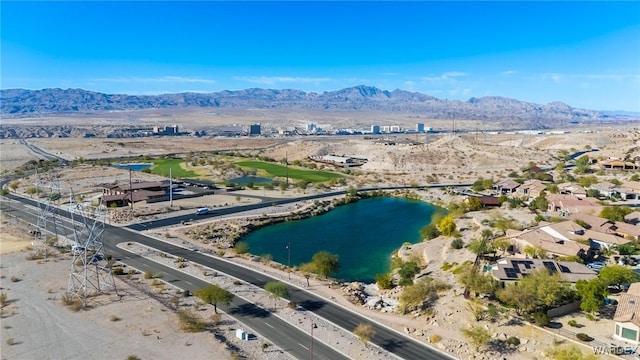 aerial view with a residential view and a water and mountain view