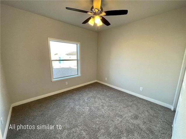 3371 N Apache St, Kingman, AZ 86401 - unfurnished room with dark carpet, baseboards, and ceiling fan