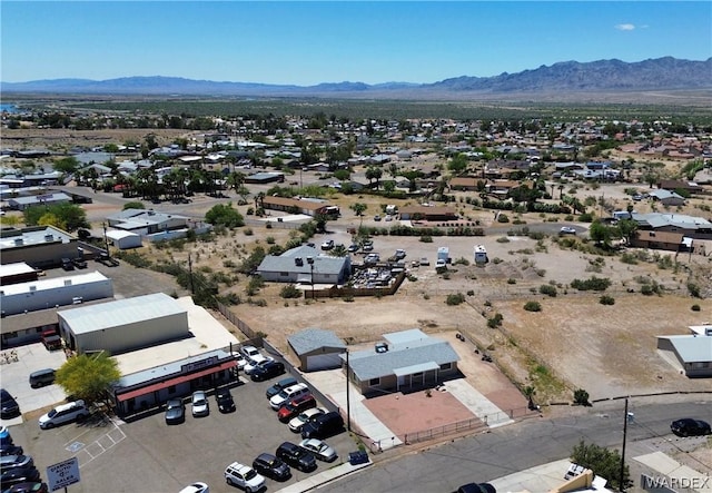 bird's eye view featuring a residential view and a mountain view