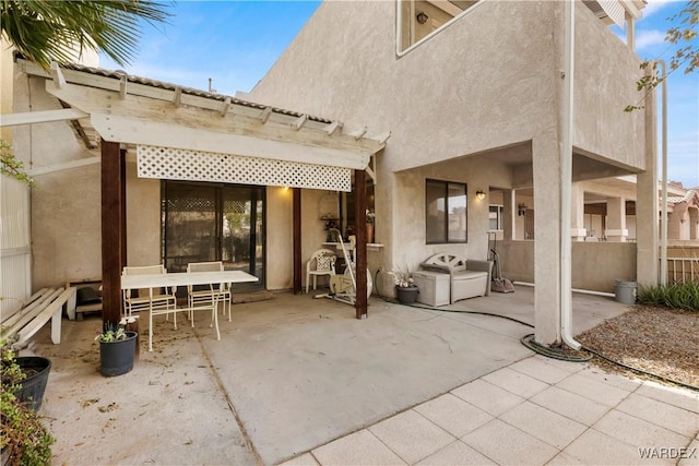 view of patio / terrace featuring a pergola