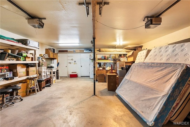 interior space with a garage door opener