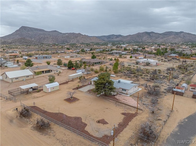 drone / aerial view with a mountain view