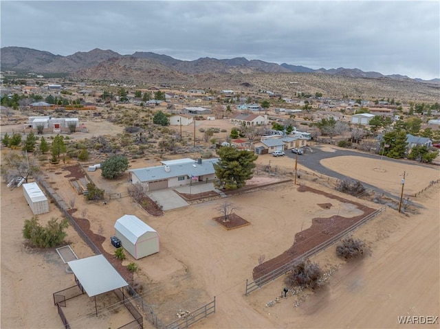 bird's eye view with a mountain view