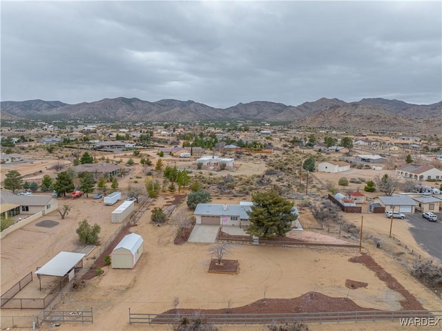 aerial view with a mountain view