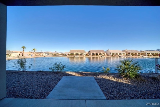 view of water feature featuring a residential view