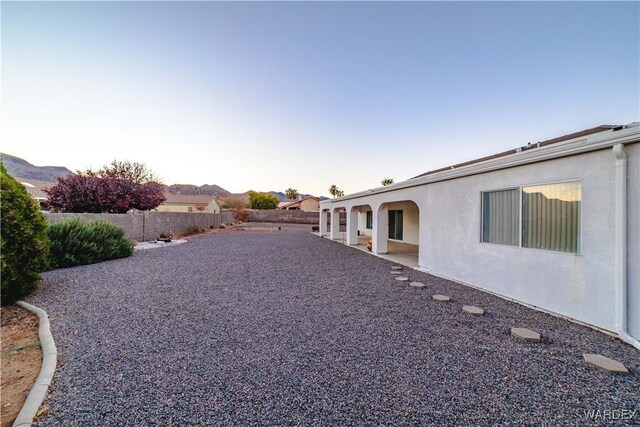 view of yard featuring a fenced backyard and a patio