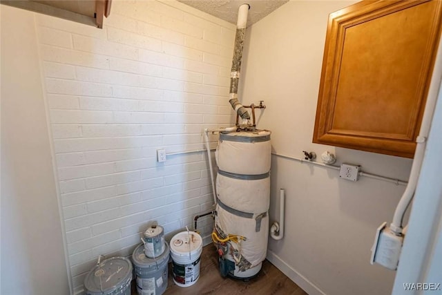 utility room featuring water heater