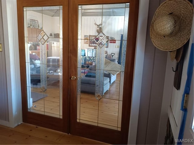 doorway featuring french doors