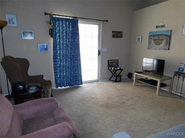 living room featuring carpet flooring