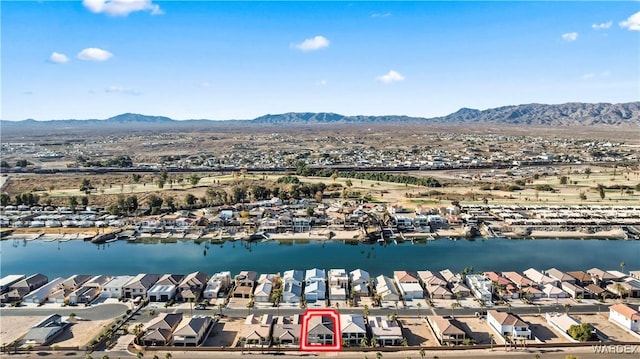 10726 S River Terrace Dr, Mohave Valley, AZ 86440 - aerial perspective of suburban area with a water and mountain view